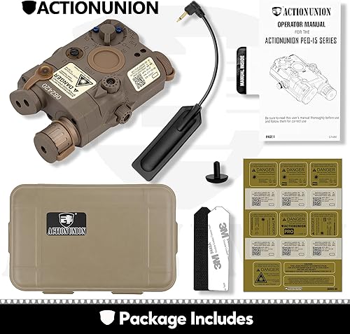 Miniatura 7 de ACTIONUNION Airsoft PEQ-15 - Láser IR + láser rojo visible + linterna LED blanca