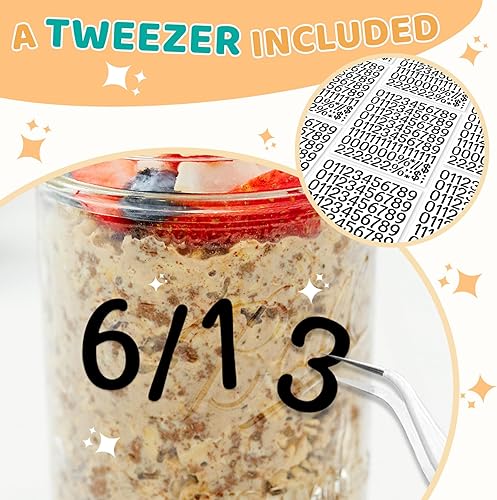 Miniatura 3 de Calcomanías negras de números de 1 pulgada del 1 al 10, 1296 piezas/12 hojas de calcomanías de vinilo con números adhesivas e impermeables,