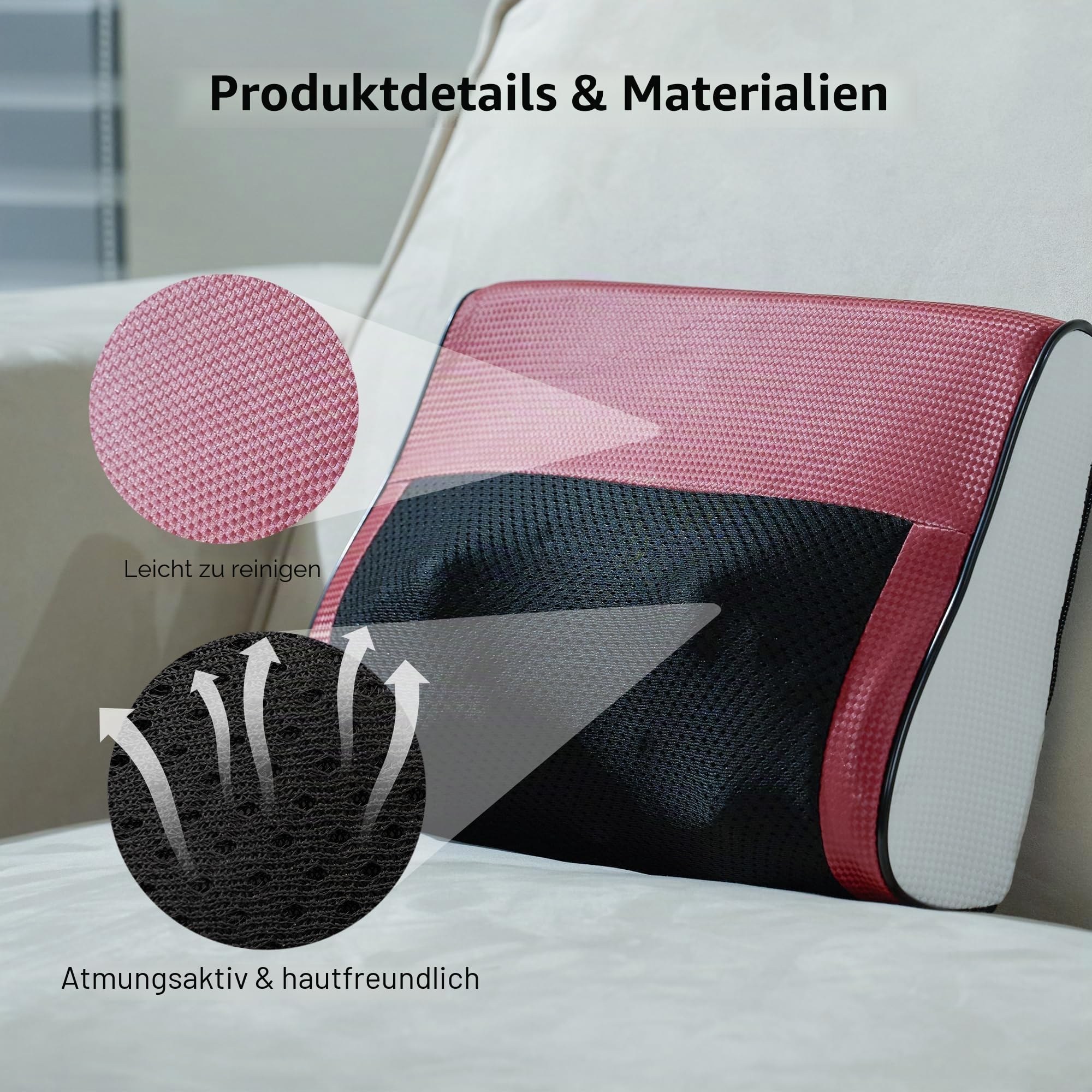 Real Relax Massagekissen für Rücken & Lenden,Nackenmassagegerät mit Wärme,Shiatsu 3D Rückenmassagegerät für Nacken,Rücken,Beine,Geschenke für Männer, Frauen
