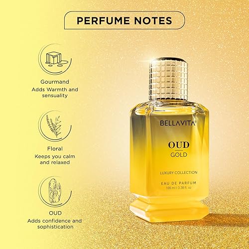Miniatura 3 de OUD GOLD Eau De Parfum (3.38 onzas líquidas)  Perfume árabe intenso para mujeres y hombres  Notas caramelo, orris, rosa, jazmín  Familia amaderado,