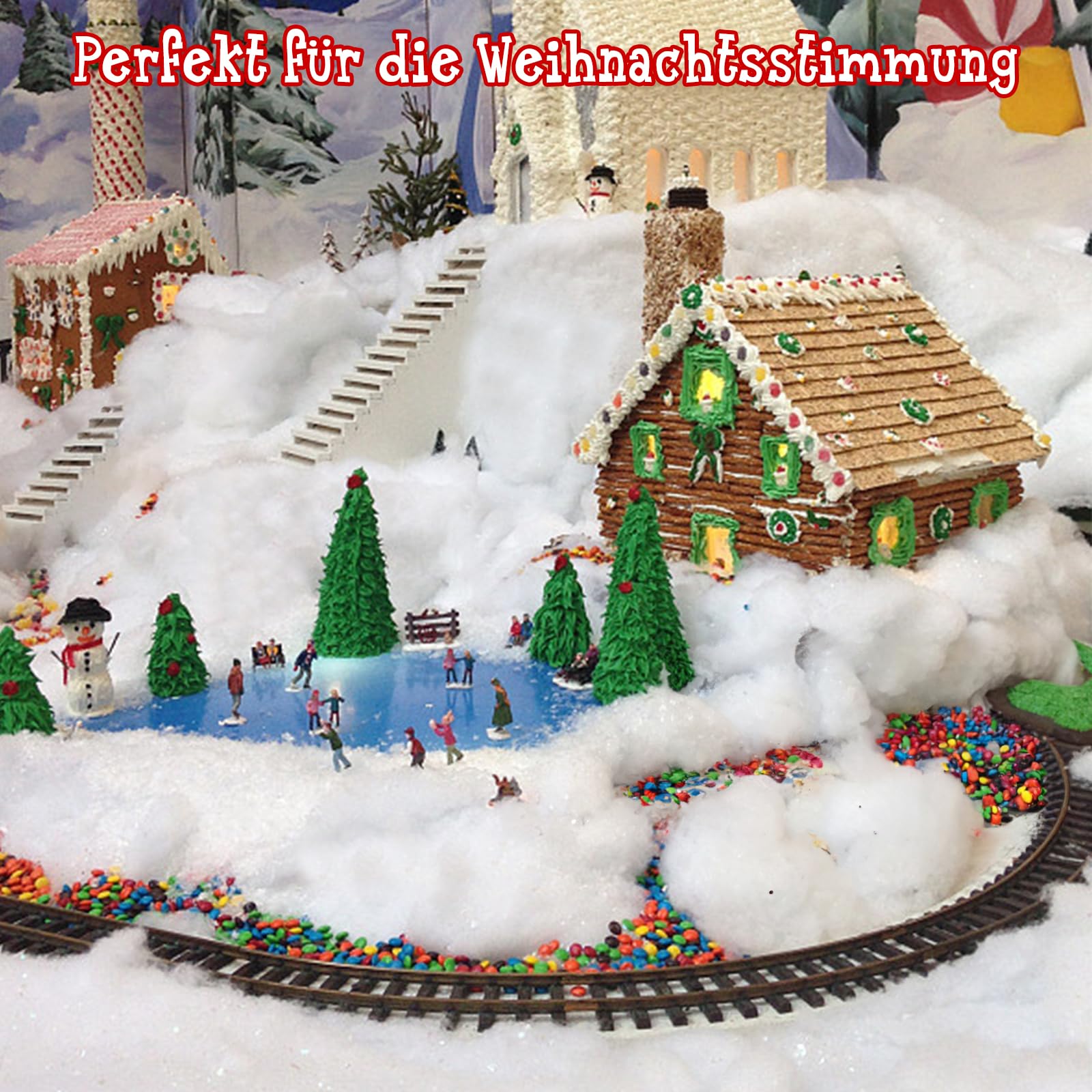 Hopton Watte Deko Weihnachten, Schneematte Deko, Schneewatte, Kunstschnee Matte, Schneewatte Deko, Künstlicher Schnee für Weihnachtsdekorationen, Dorf-Displays, Unter Dem Weihnachtsbaum Küche, Haushalt & Wohnen