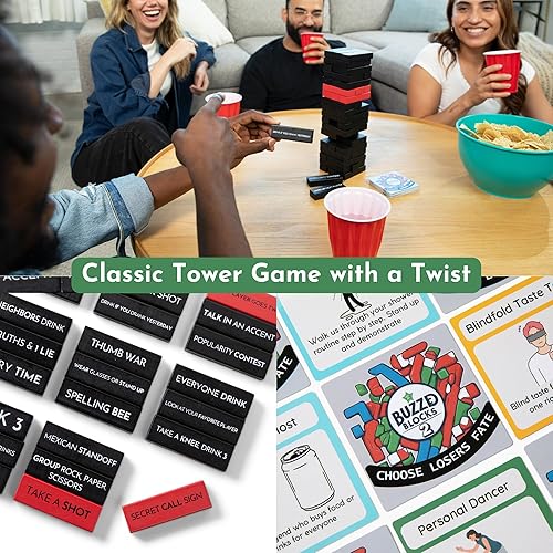 Miniatura 5 de Ultimate Party Tower con divertidos juegos y comandos  Juego de apilamiento clásico con divertidas reglas originales  Divertido juego de fiesta