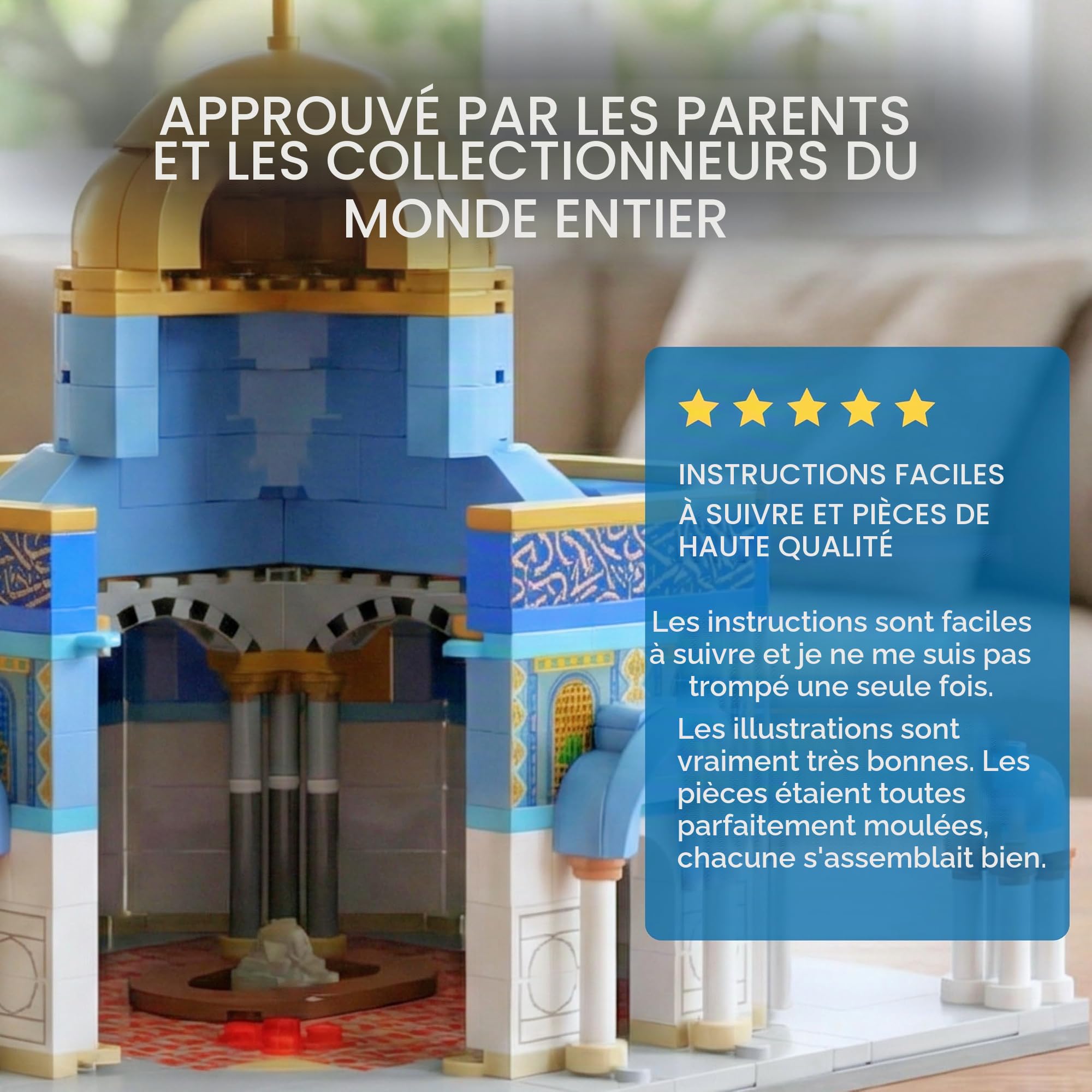 DEENBLOCKS by TAKVA | Blocs musulmans en dôme du rocher, Al Aqsa, briques Kaaba, Masjid, cadeau du Ramadan, jouet, cadeau du Hajj, jeu éducatif islamique pour adultes/familles/enfants/enfants