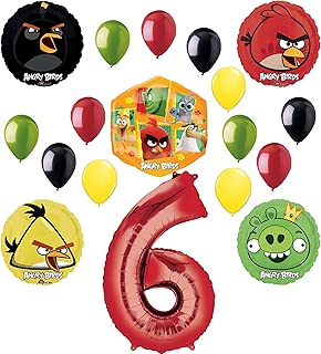 Angry Birds 2 Party Supplies 6th Birthday Balloon Bouquet Decorations - coolthings.us