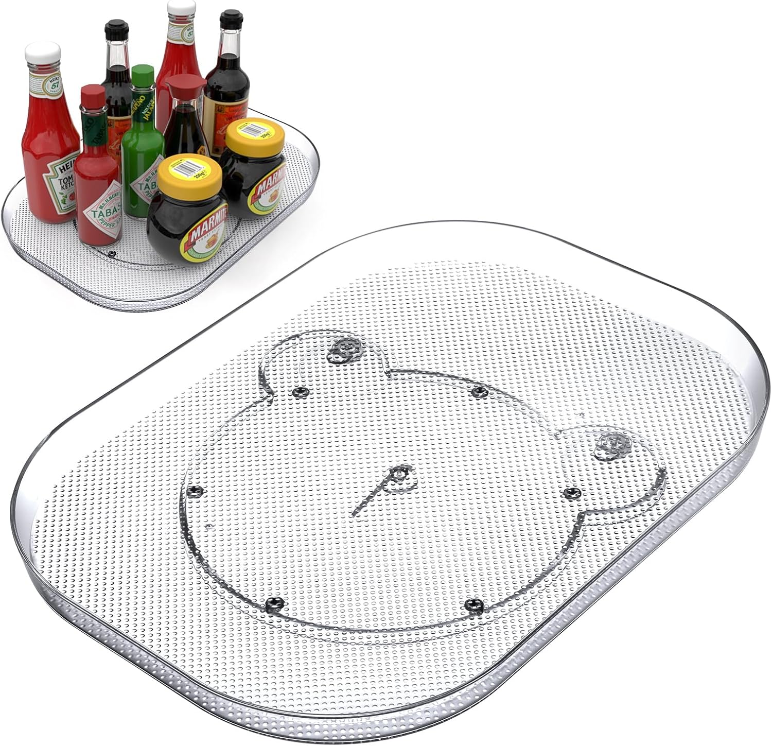 Lazy Susan for Refrigerator, New Slide and 360° Rotate Lazy Susan