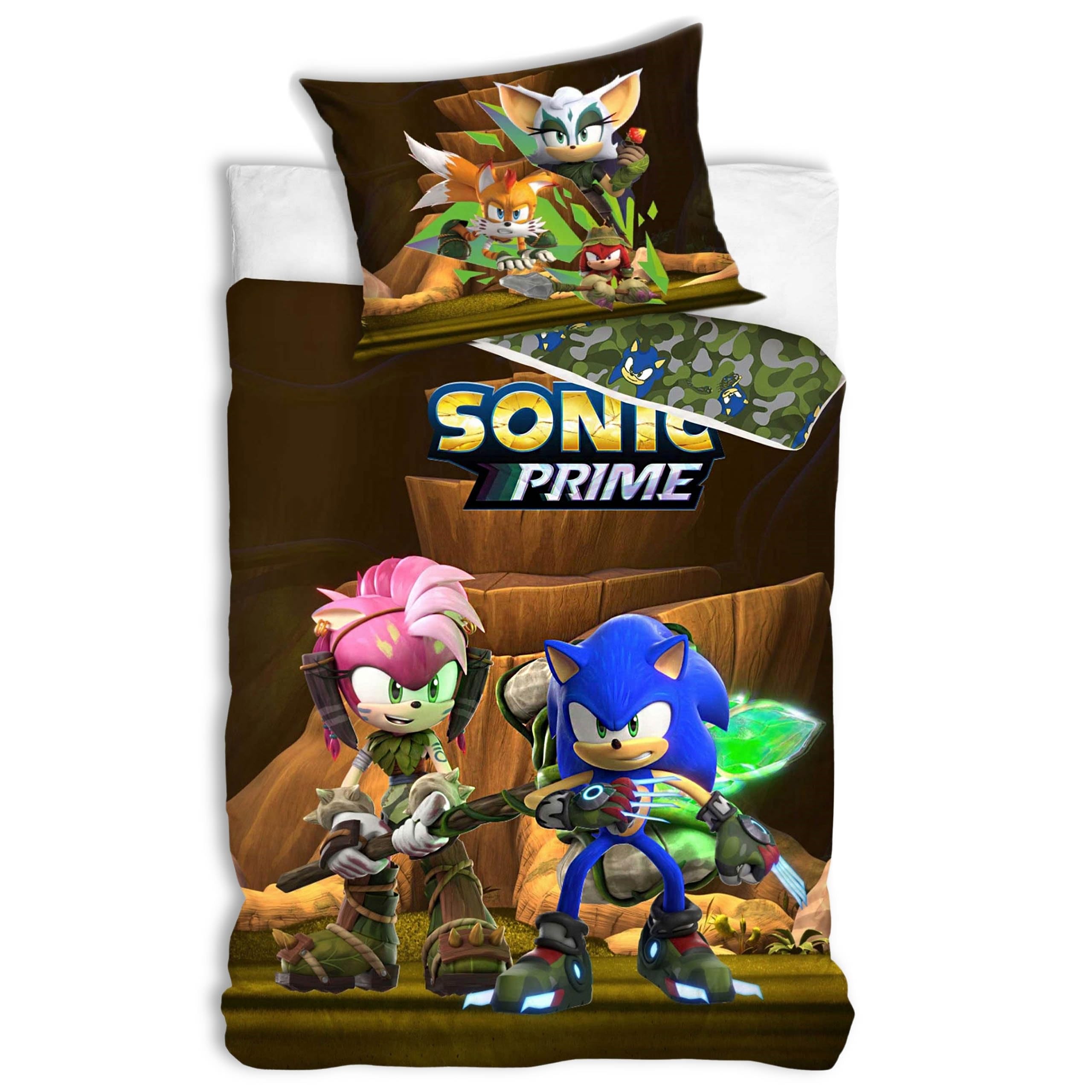 Sarcia.eu Multicolor Sonic Reversible Children's Bedding With Zip, 100% Cotton Oeko-Tex (140X200cm+60X70cm)