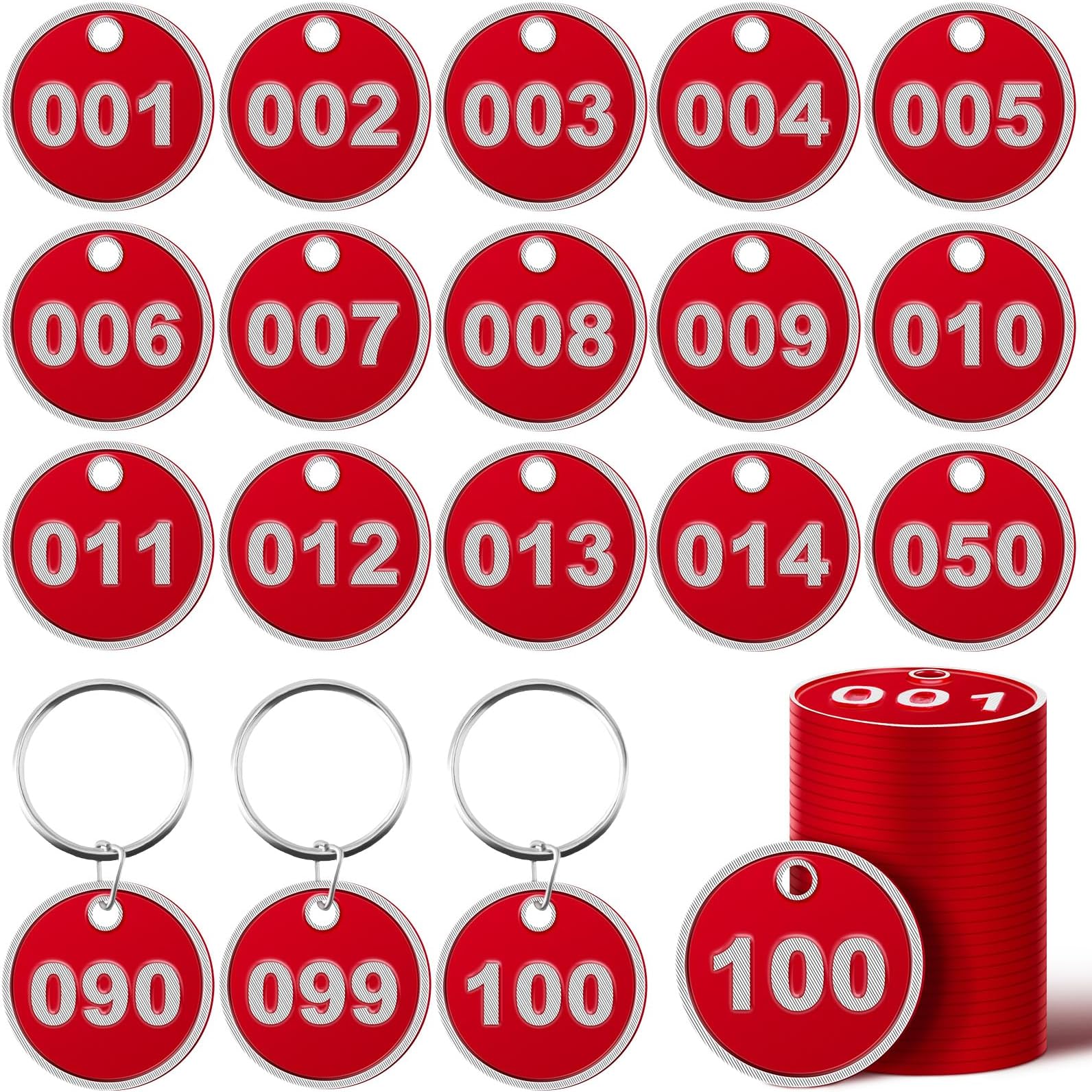 1100 Numbered Key Tags Aluminum Alloy Metal Key Tag Set