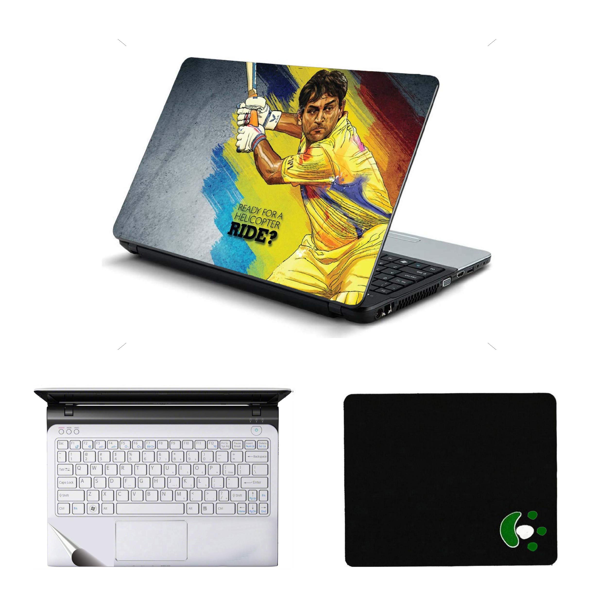 StickerKing 3in1 Laptop Accessories Combo 15.6 Inch Dhoni Laptop Skins Stickers, Mouse Pad and Palmrest Skin for HP-DELL-Lenovo-Asus-Acer Laptops || Notebooks (B08NP67FLX) Amazon Price History, Amazon Price Tracker