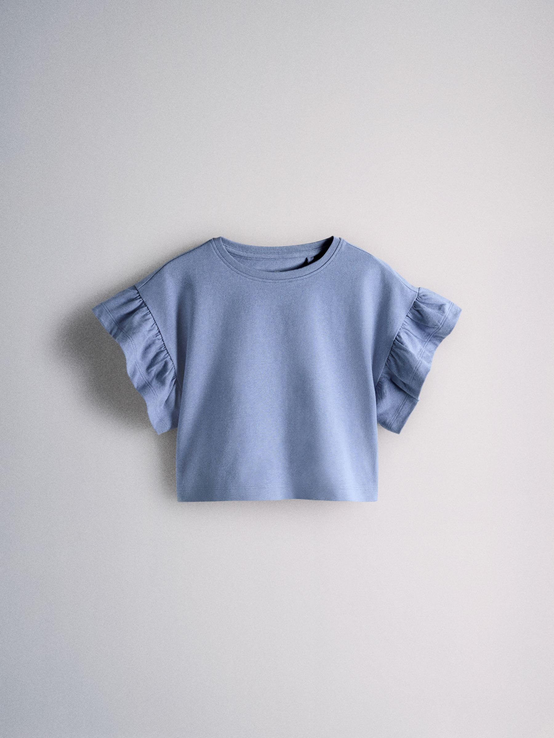 THE SET Ragazza Confezione da 4 T-Shirt in Cotone con Maniche a Volant