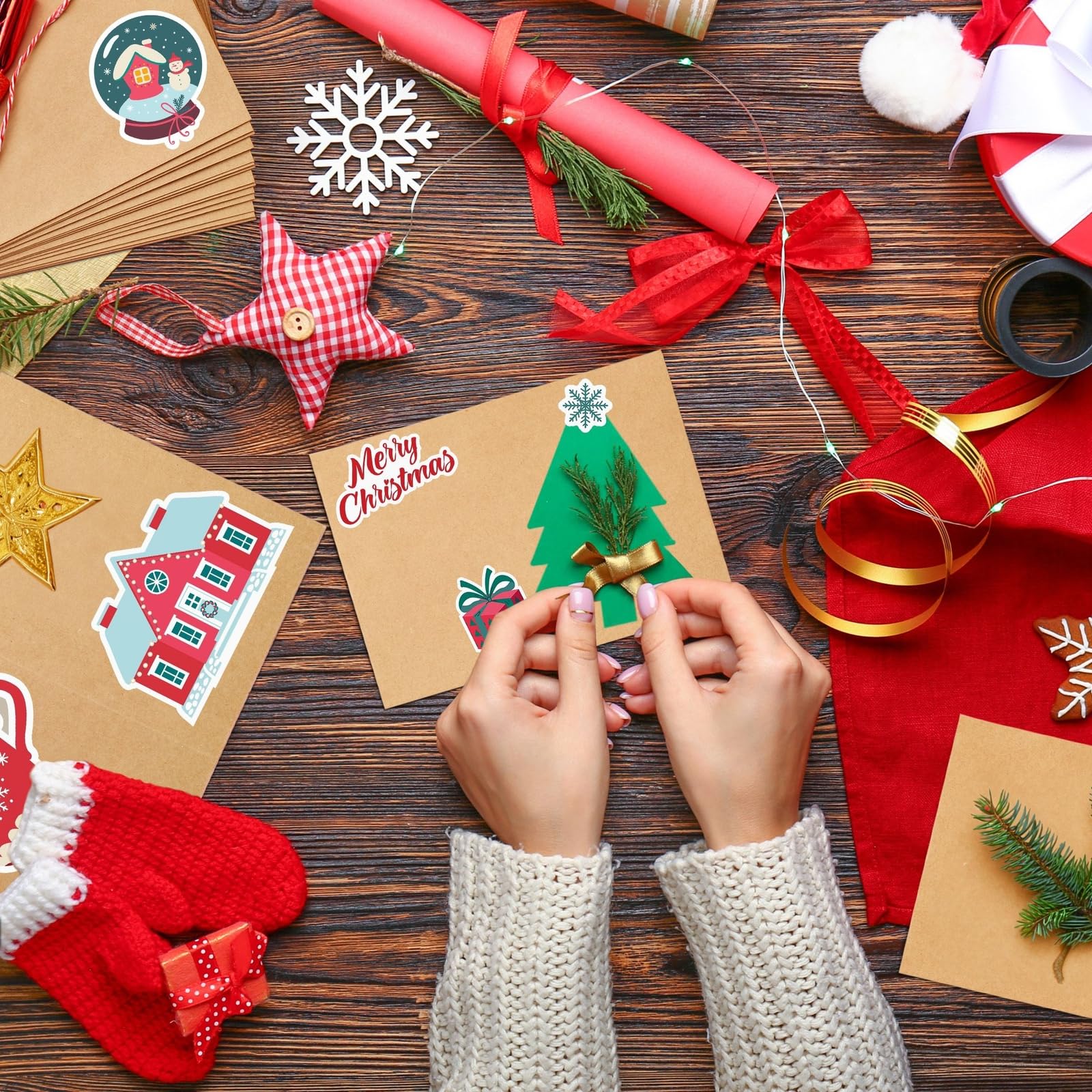 50 Pack Blank A7 Kraft Paper Cards and Envelopes, All Occasion 5x7 Note Cards for Invitations, Open When Letters - Image 2