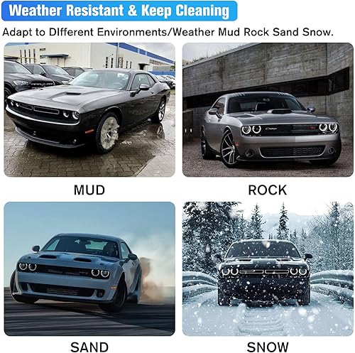 Miniatura 5 de Guardabarros antisalpicaduras, guardabarros moldeados resistentes compatibles con Dodge Challenger 2015-2023, aletas de barro delanteras y traseras,