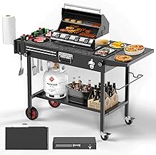 Portable Grill Cart Table with Wheels, for 17-22 Inch Blackstone Griddle...