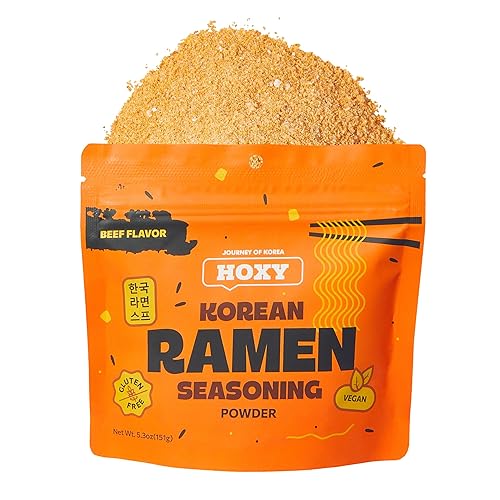HOXY Journey of Korea "Korean Ramen Seasoning" | Sin gluten, vegano | El mejor condimento de ramen en polvo | 5.3 onzas (carne vaca, paquete de 1)