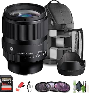 Sigma 35mm f/1.2 DG II Art Lens L-Mount (370969) Bundle. The Ideal Lens for Professional Portraits, Weddings Indoor/Outdoor Adventure, Wildlife, Travel, Sarfari, Photography use + Accessories