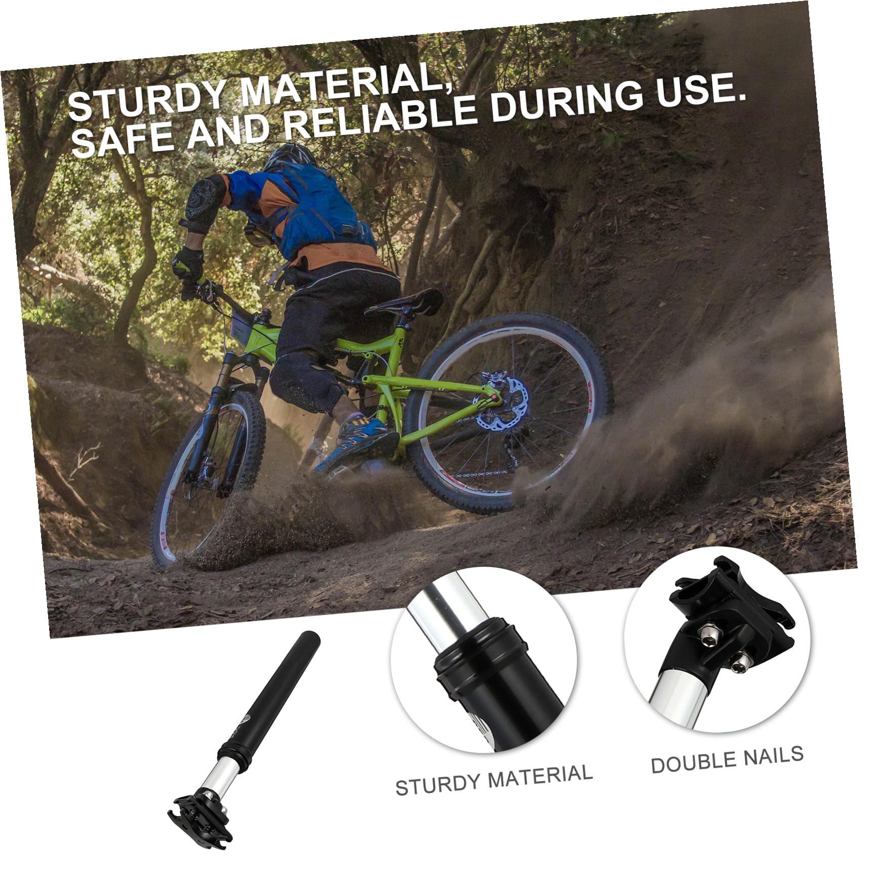 Toyvian Tige de Selle de Vélo avec Amortisseur pour VTT et Vélo de Route Système de Fixation Arrière Double