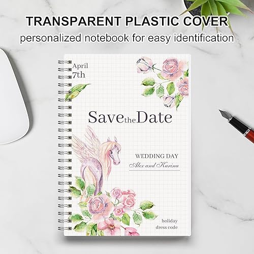 Miniatura 6 de RETTACY - Cuadernos de papel gráfico y espiral, paquete de 3 cuadernos de papel gráfico A5 con 480 páginas, tapa dura de plástico, papel gráfico