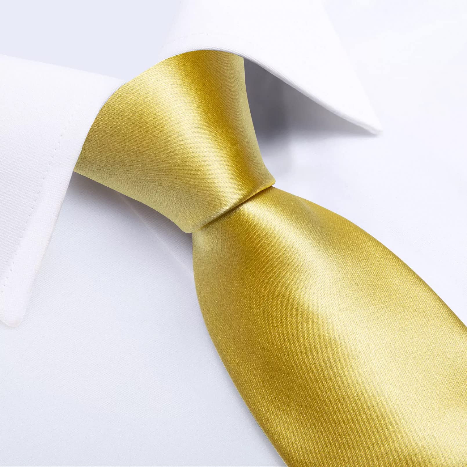 Corbata de hombre 8 cm de oro sólido para hombre, corbata de negocios de boda, corbata, bolsillo cuadrado, gemelos fijados con clip de corbata para hombres regalos