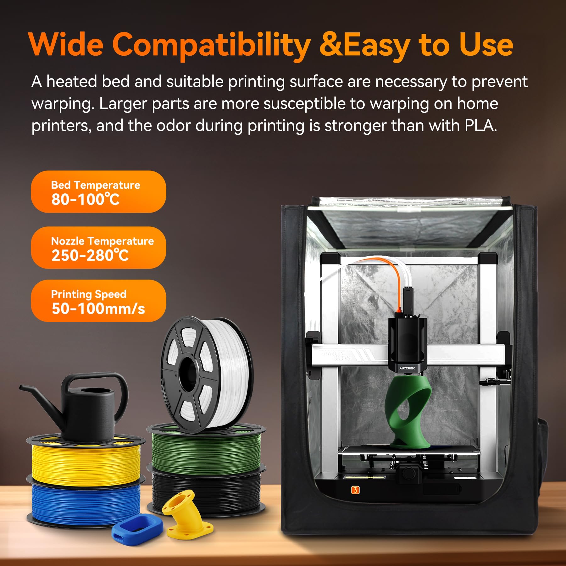 TECBEARS Filament ABS 1,75 mm, 1 kg, biały, wysoka wytrzymałość i wstrząsy, odporny na wysoką temperaturę, filament do drukarki 3D, dokładność wymiarowa +/-0,03 mm, szpula 1kg (2,2 funta)