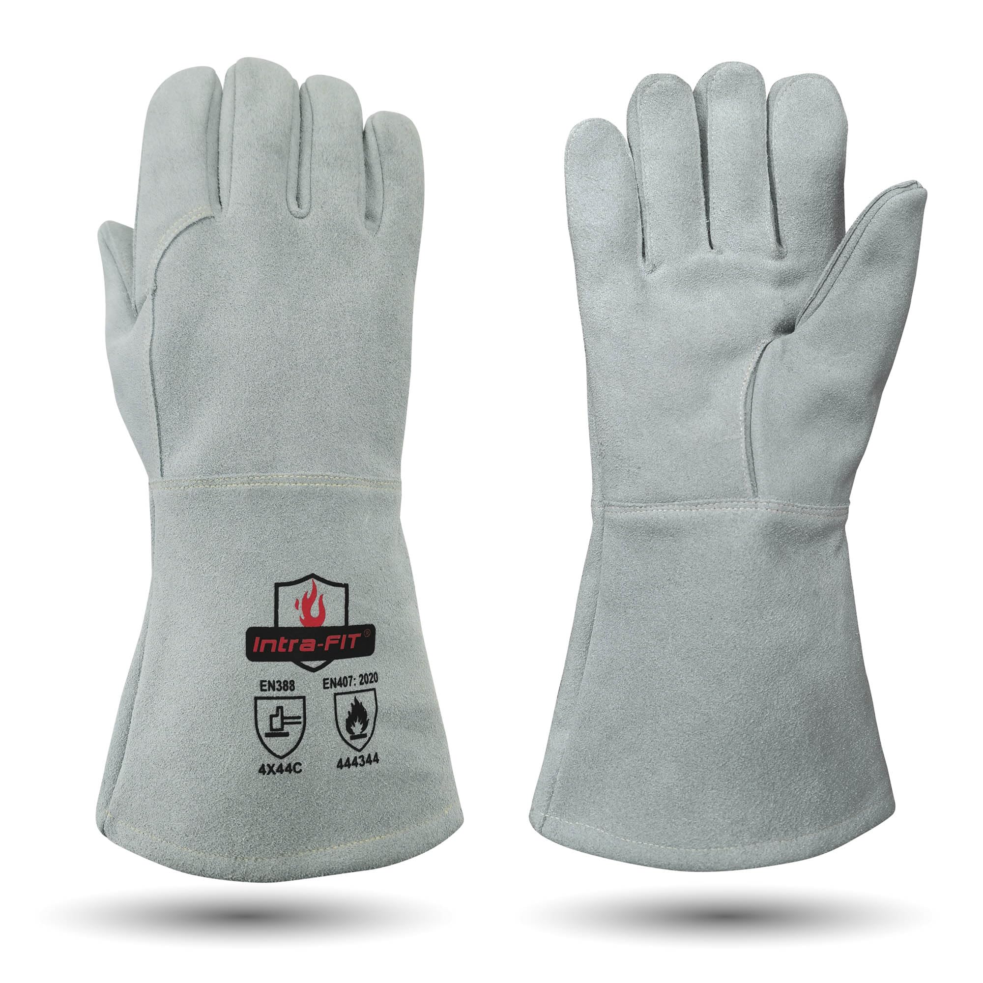 Intra-FIT 932℉/500°C Heat Resistant gloves, Fire Proof Foundry Leather Gloves for Fireplace, Furnace, Fire Pit, Blacksmith...