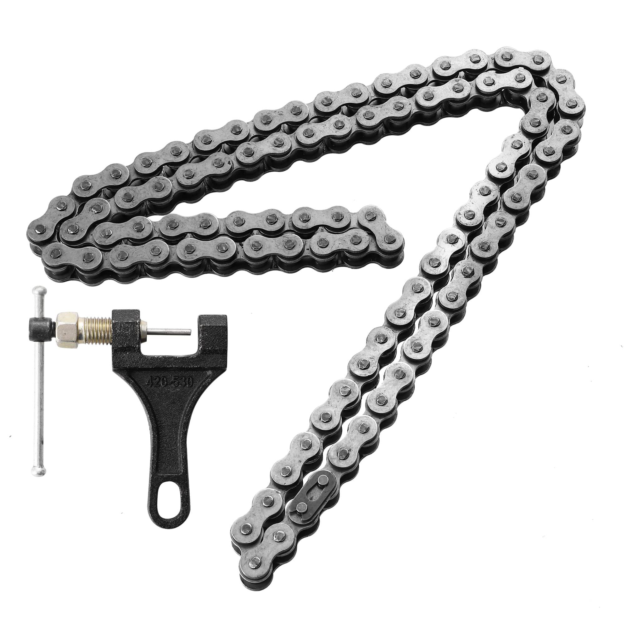 Motoforti 1set Motorcycle Chain 420 Chain 92 Links with Chain Breaker for 50cc 70cc 90cc 110cc 125cc Dirt Pit Bike ATV Scooter Bike Quad Go Kart