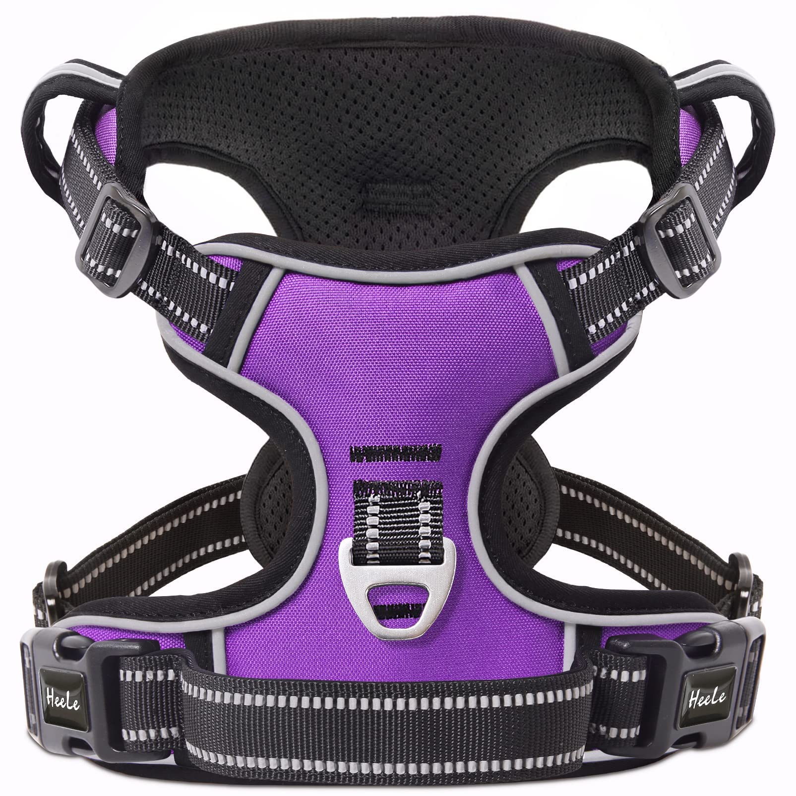 HEELE Dog Harness Medium No Pull Dog Vest Harness with Soft Handle Reflective Pet Harness for Outdoor Training Walking, Black, M — view 319