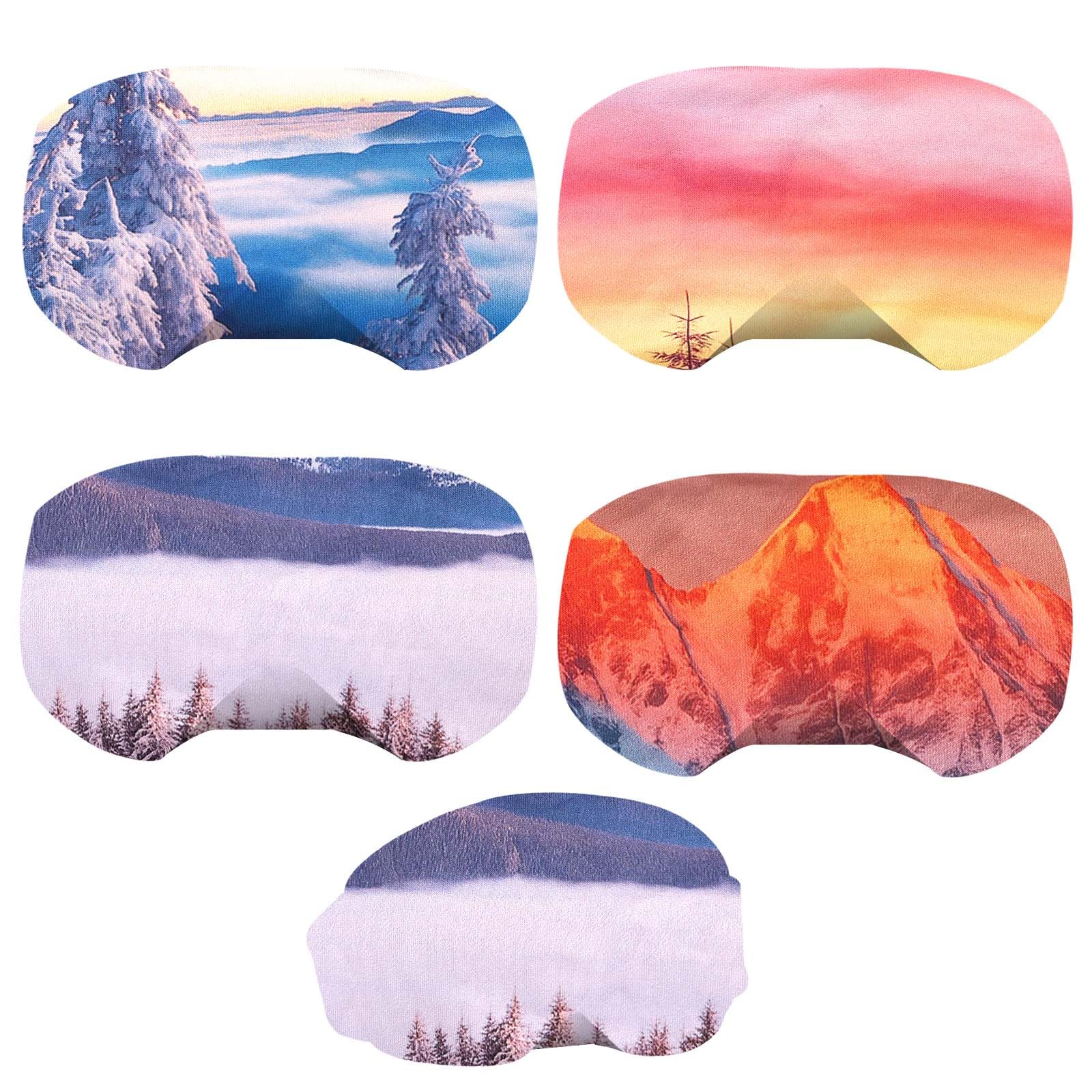 Sinbana 4pcs Ski Snowboard Goggle Cover Sleeves, 4 Sunset Patterns Polyester Ski Goggle Lens Cover Protectors for Adults Kids Travel Storage Accessories Scratch-Resistant & Dust-Resistant — image 1