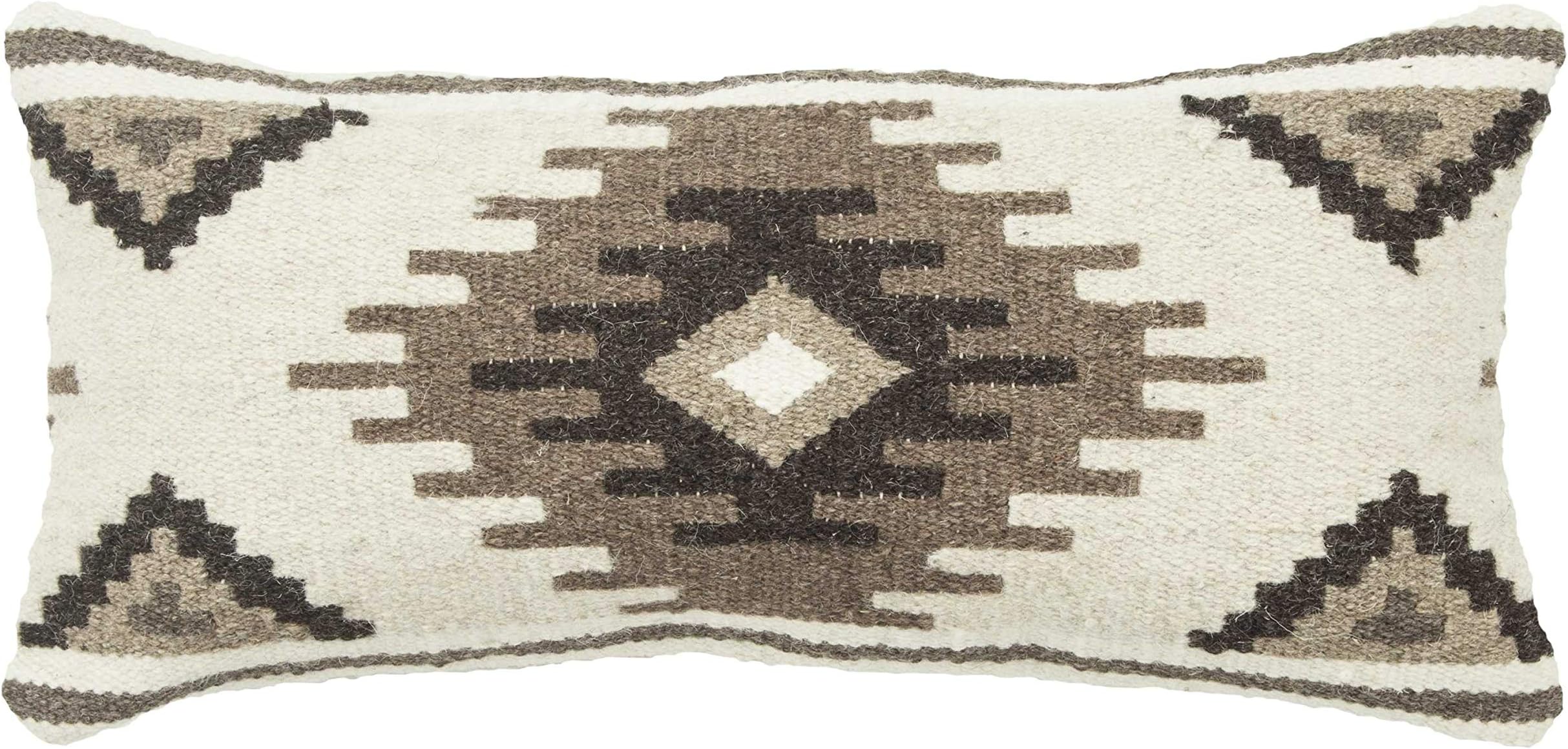 Rizzy Home | T13909 | Poly Fill Decorative Pillow | 14"x26" Light Blue Geometric