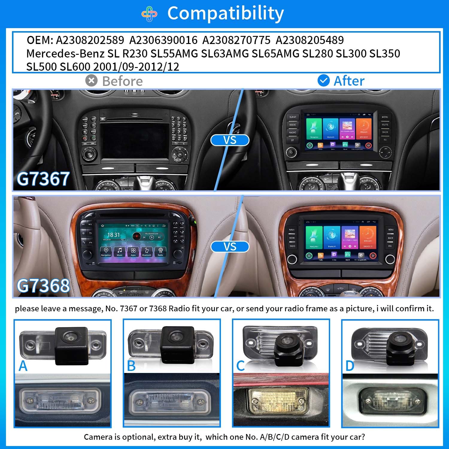 Autoradio Android con navigazione GPS, WiFi, Phone Mirrorlink, radio FM-RDS, Carplay, Stereo Audio Auto Radio Ricambio per Mercedes-Benz SL R129 R230 SL55AMG SL63AMG SL65AMG SL280 SL300 SL350 SL500