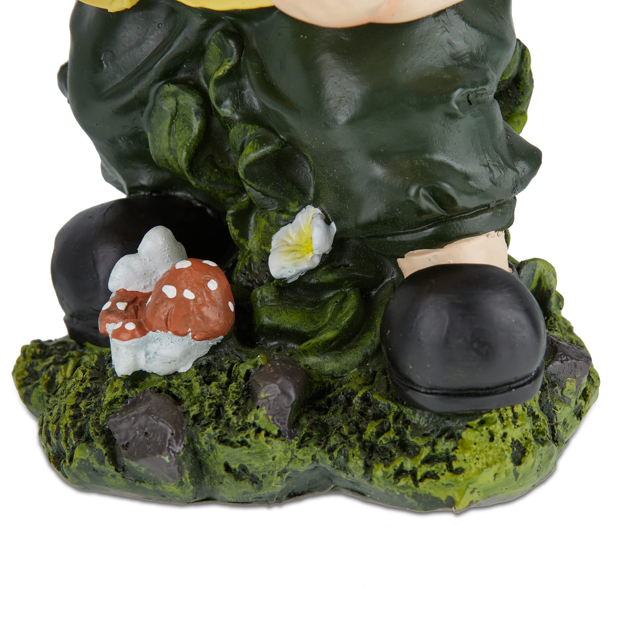 Relaxdays Gnomo de Jardín con Pala, Resistente Intemperie y Heladas, 32x17x15 cm, Figura Enano, Piedra Falsa, Multicolor, Polirresina