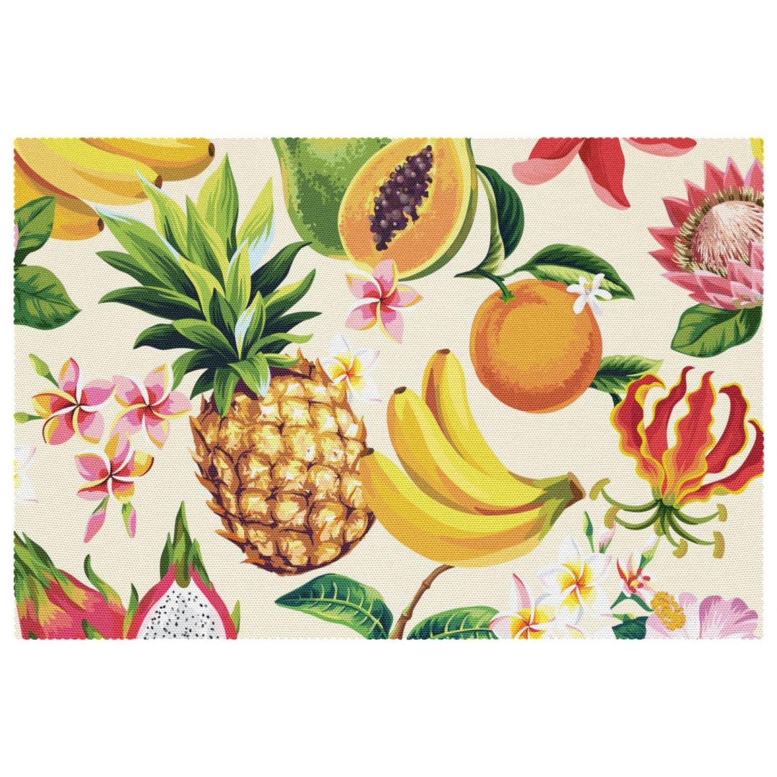 Sets de table résistants à la chaleur motif fruits tropicaux