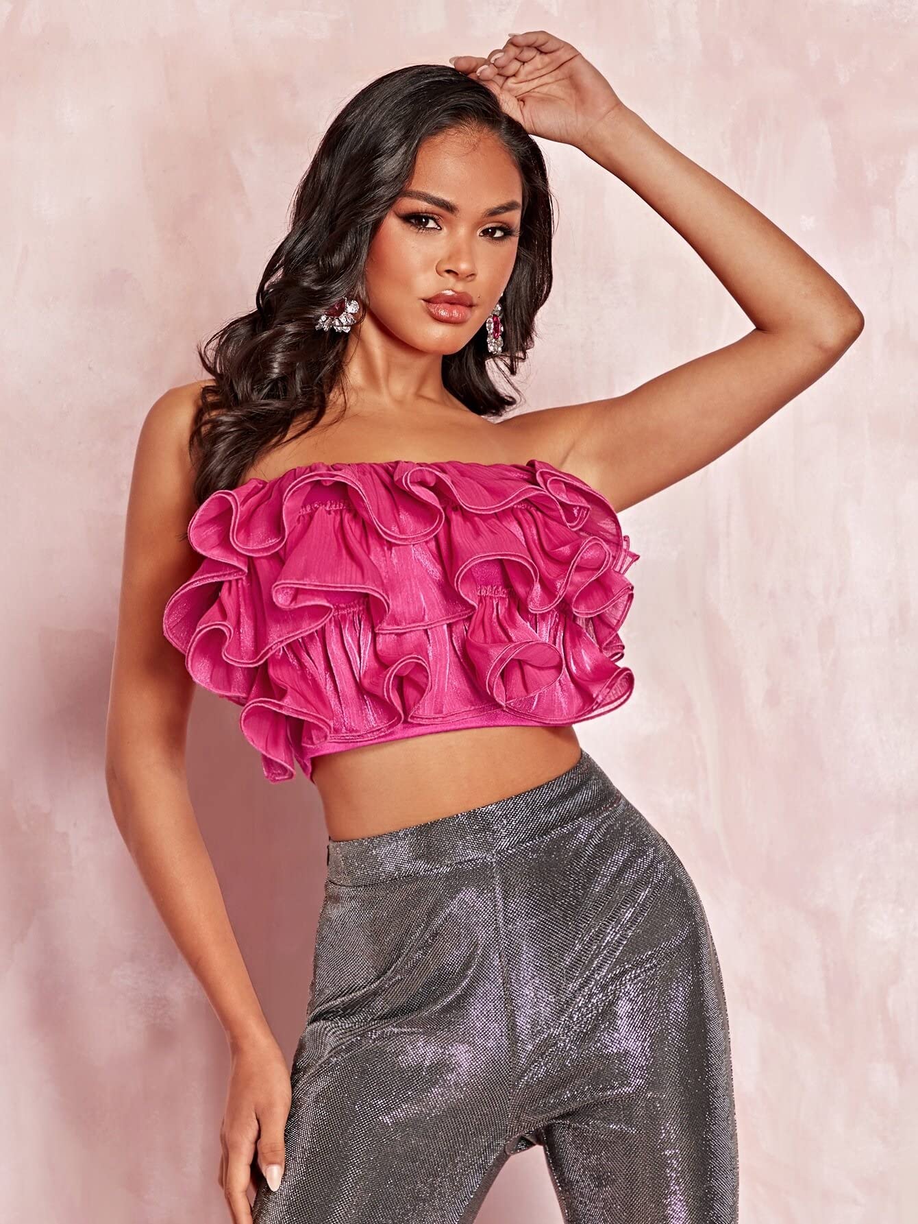 exaggerated ruffle top