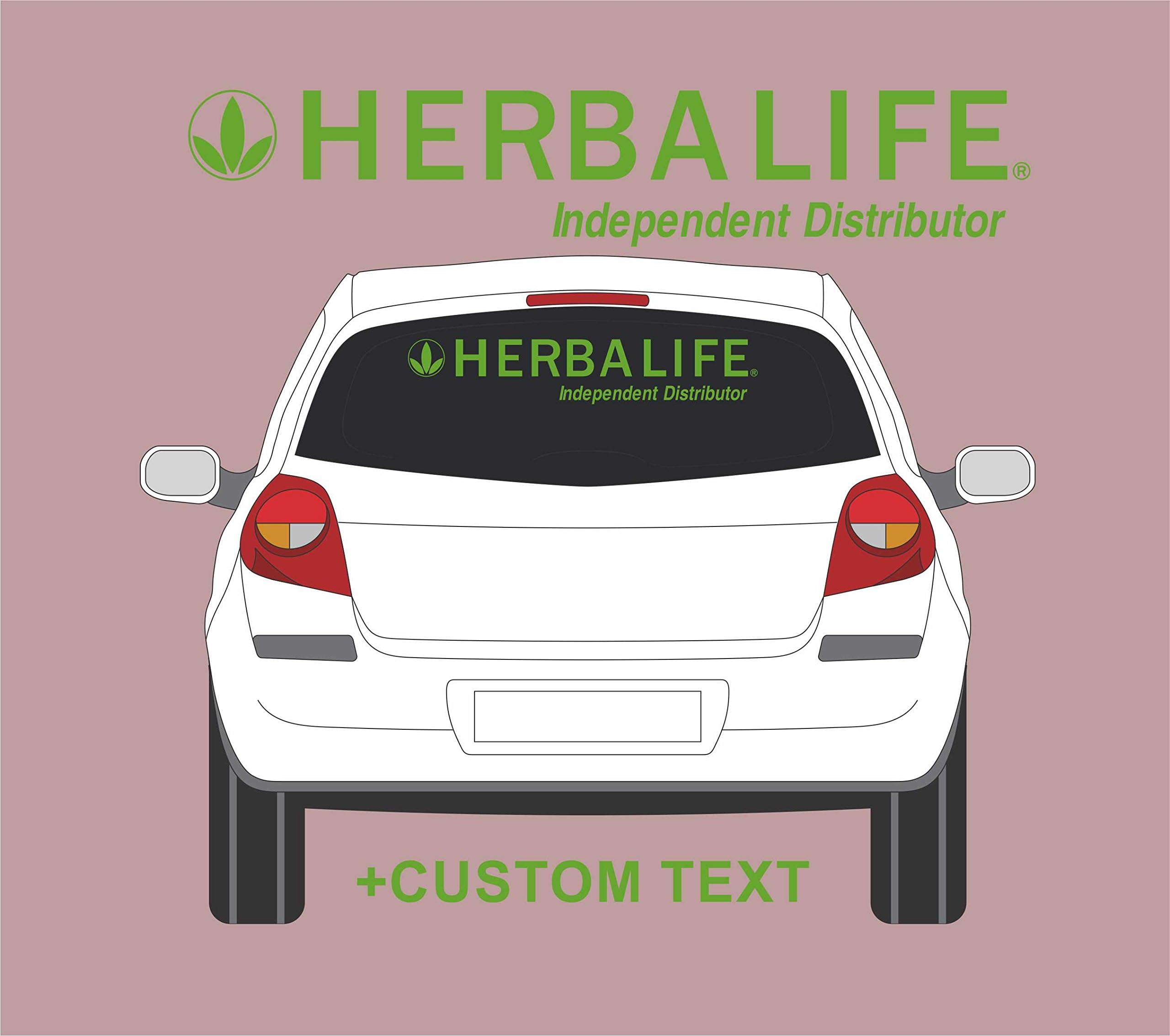 HERBALIFE Independent Distributor Compatible Advertising Car Window Decal Sign + Your Text (30" Long, Lime Green)