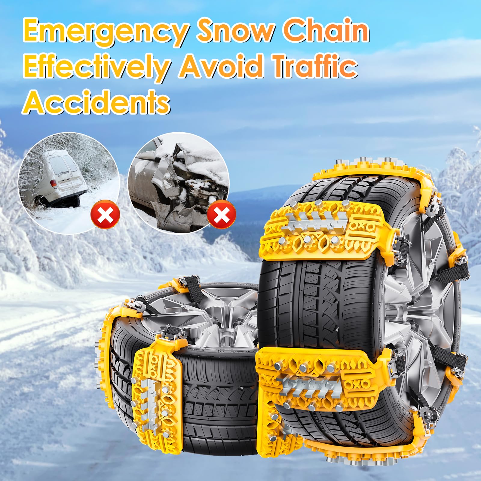 Catene Da Neve Auto Universali - Antiscivolo Per Ghiaccio E Neve - Foto 13