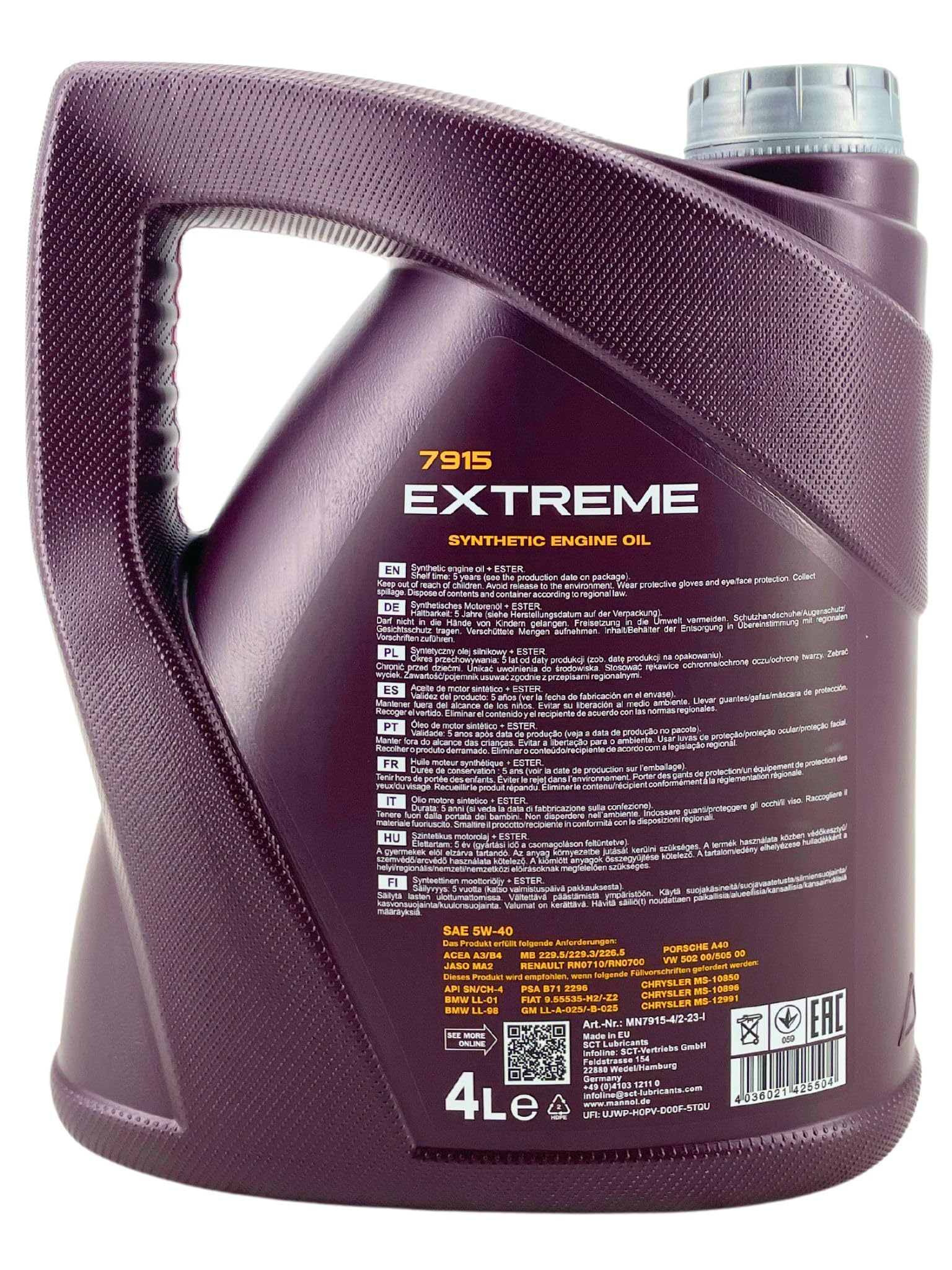 Mannol Extreme 5W-40 2x4 Liter - MN7915 - Motoröl - 8L