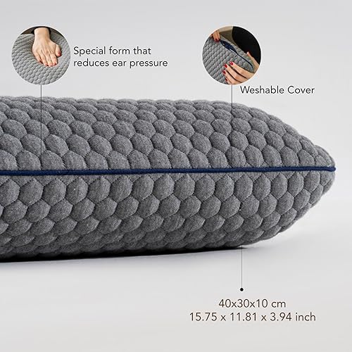 Miniatura 5 de Travel Memory Foam Pillow for Sleeping, Comfortable Camping Pillow, 15.75x11.81x3.94 inches, Easy to Carry Portable Bag, Soft, Breathable, Washable