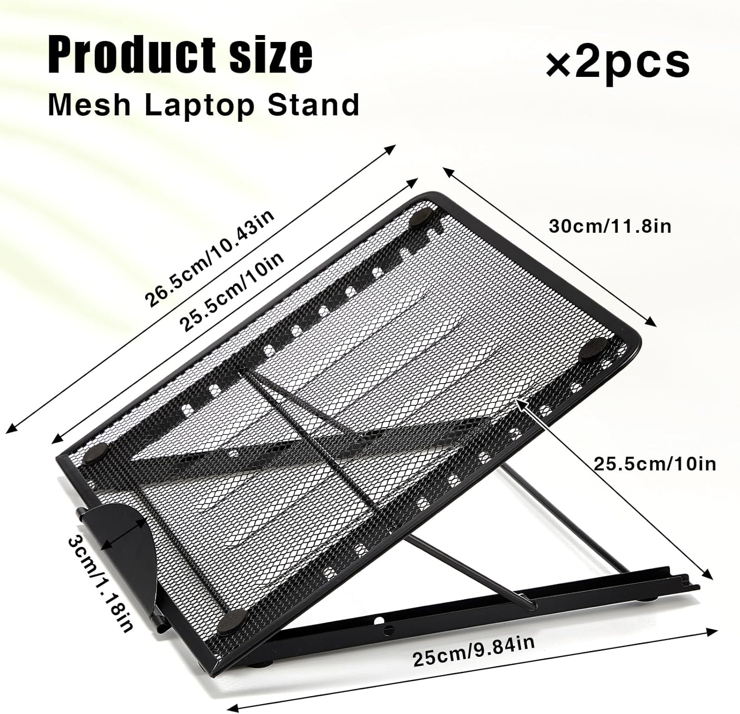 Dunzoom 2 Pcs Mesh Laptop Stands 10 Levels Large Adjustable Laptop Riser Holder Computer Stand for Desk Cooling Ventilated Universal Lightweight Ergonomic Tray for Diamond Painting Reading