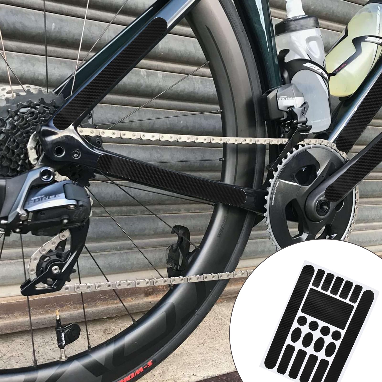 100 Pcs Pegatinas Bicicleta, 5 Sets, Protector Cuadro Bicicleta Impermeable Anti-Rub, Película Protección Pintura, Pegatinas Adhesivas para Bicicleta Montaña Carretera