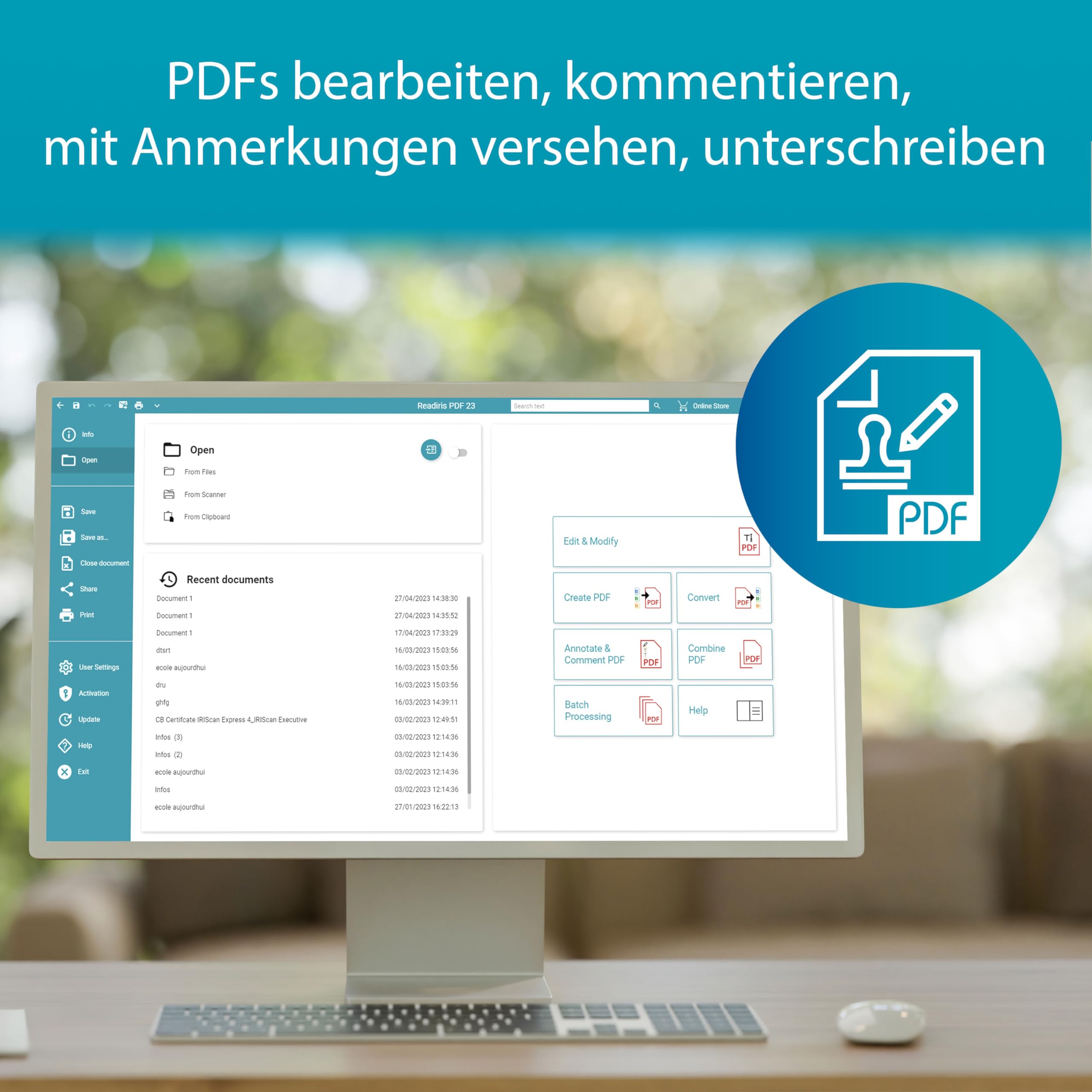 Readiris PDF Standard PDF-Software für Windows 11 mit Dauerlizenz, PDFs bearbeiten, konvertieren, kommentieren und schützen, ideal für Büros und Home Offices