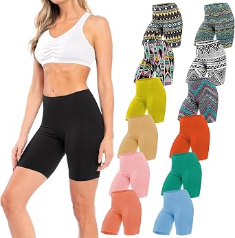Sexy Basics Womens Ultra Soft Yoga Bike Short | Stretch Boxer Briefs | Multi Packs