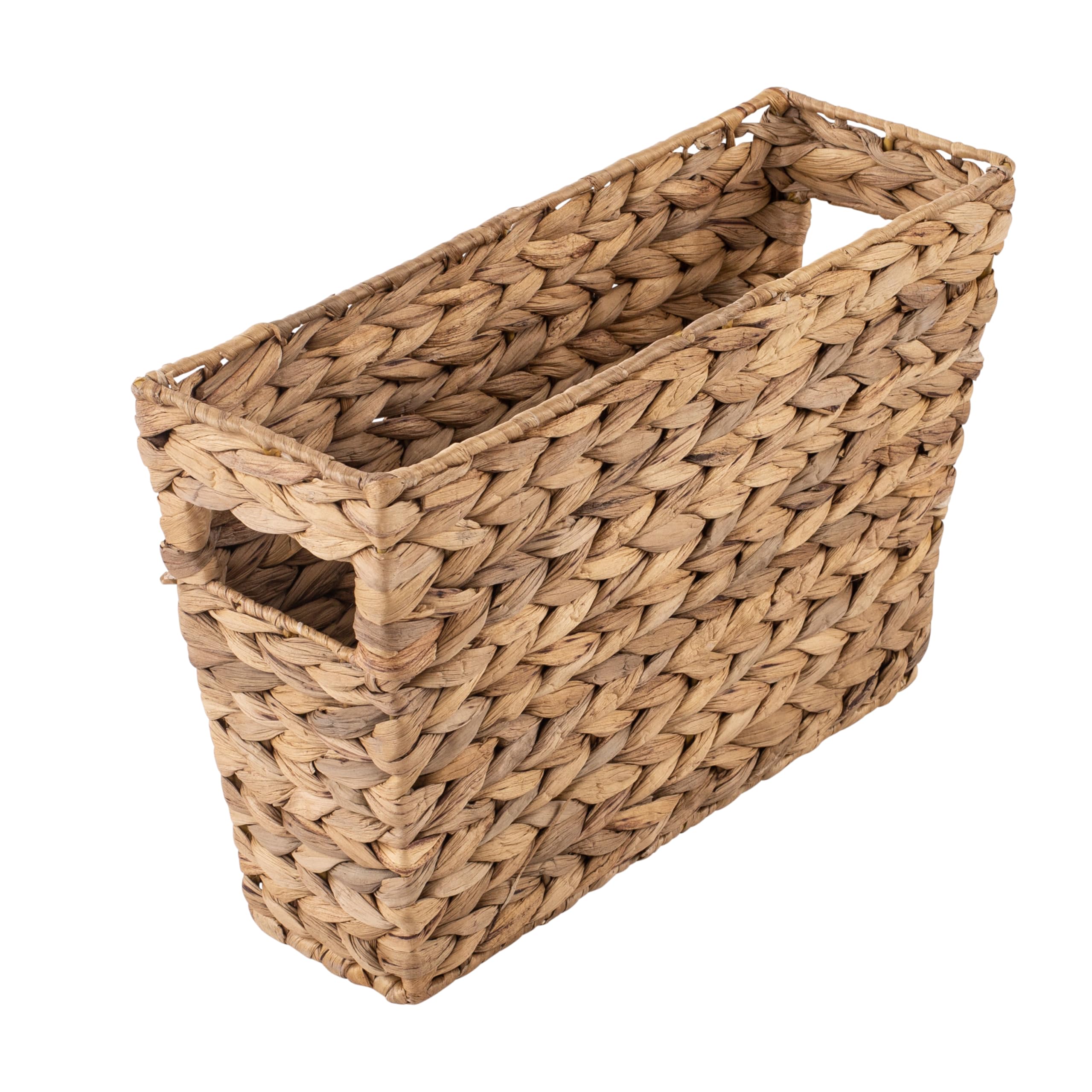 Honey-Can-Do Woven Water Hyacinth Wicker Storage Basket, Magazine, Natural