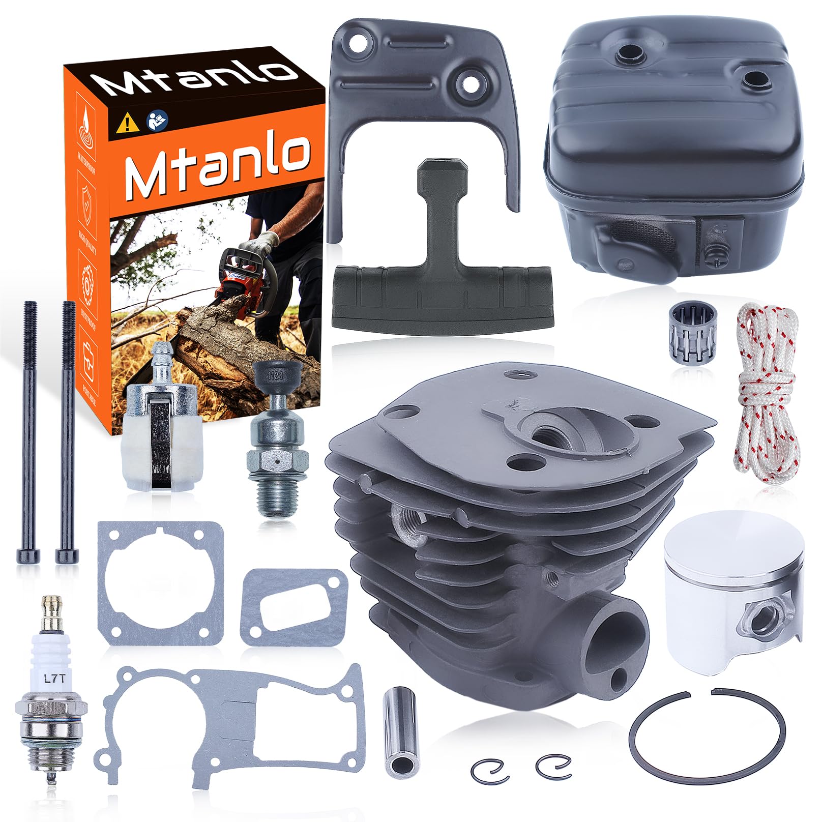 Luxuypon Cilindro Pistone Motore Pan Manovella Cuscinetto Paraolio Kit carburatore Per Husqvarna 350 346 345 351 353 340 (44mm) Leva di avvio di aspirazione Luxuypon Cilindro Pistone Motore Pan Manovella Cuscinetto Paraolio Kit carburatore Per Husqvarna 350 346 345 351 353 340 (44mm) Leva di avvio di aspirazione