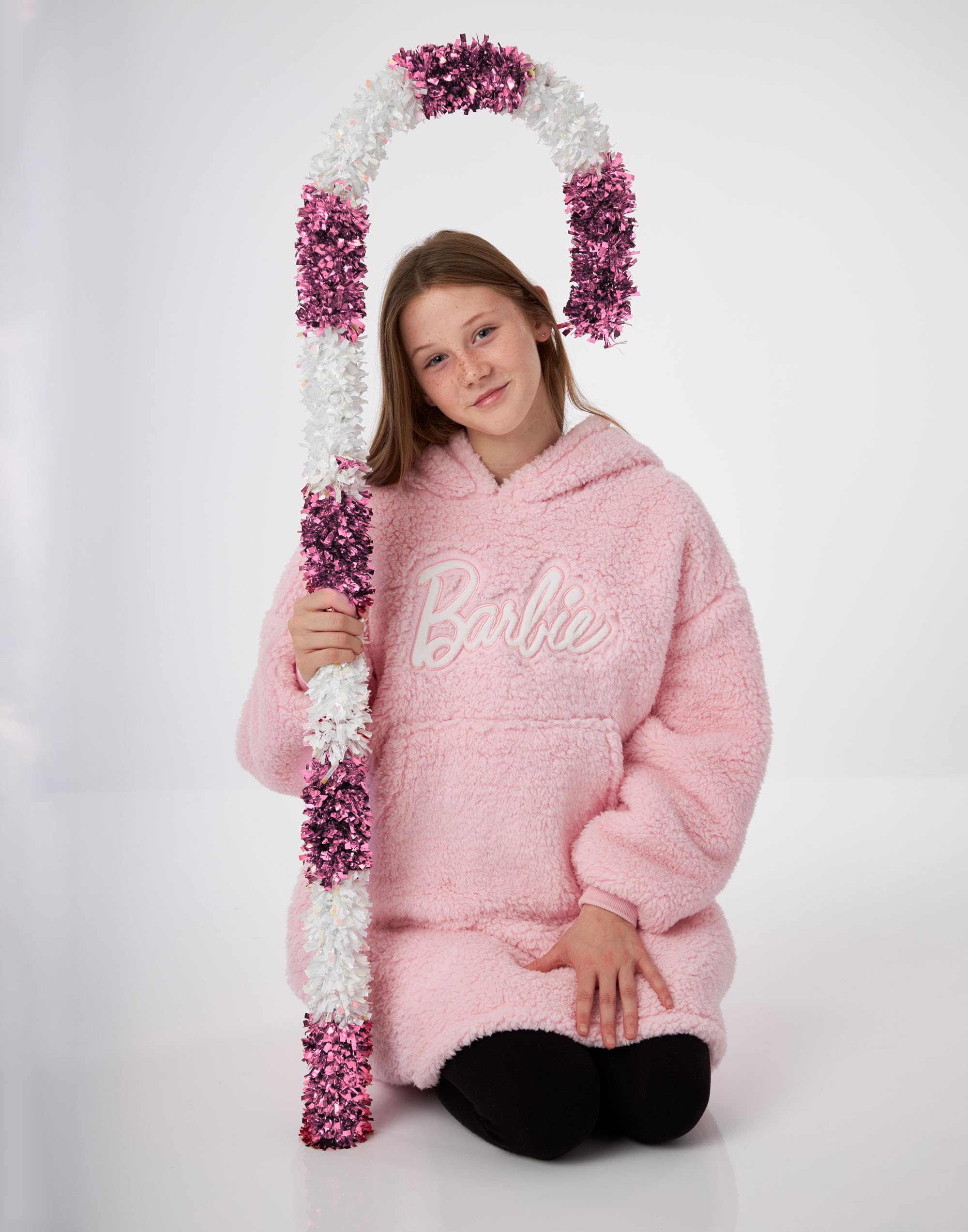 Barbie Girls Pink Logo Blanket Hoodie