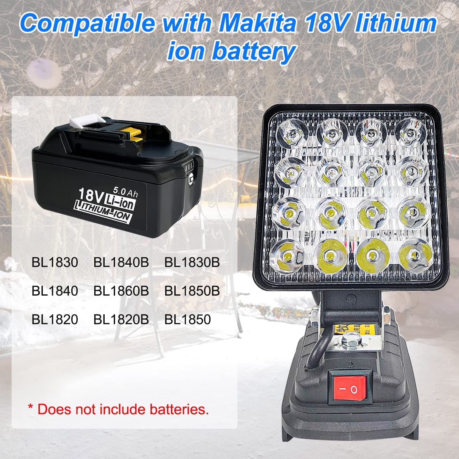 18 V LED Projektör - 27 W, Çok İşlevli, Taşınabilir Şantiye