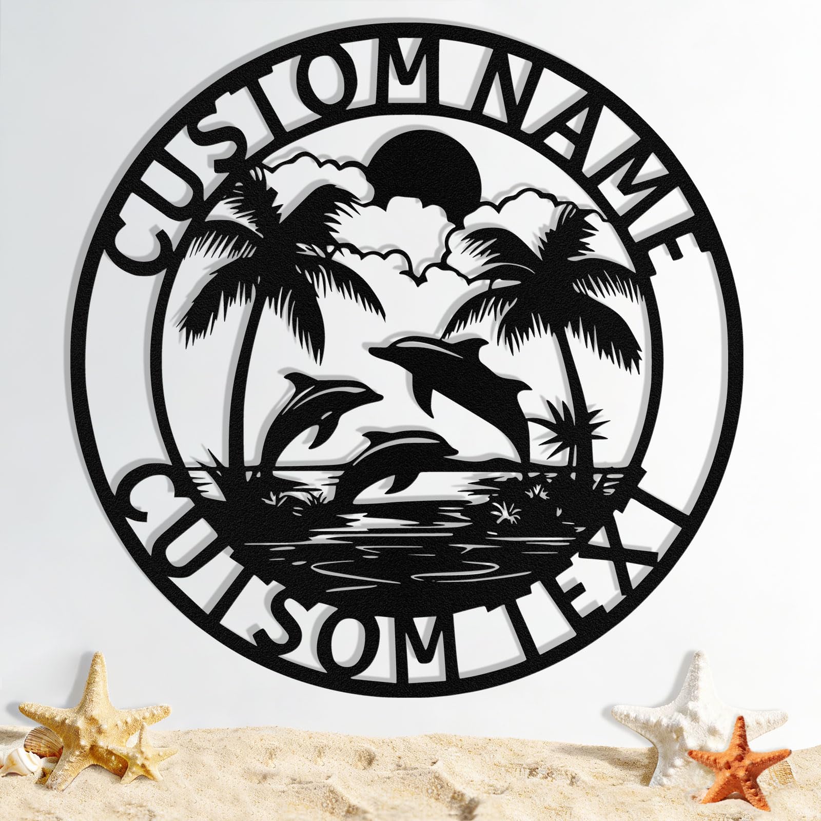 Custom Metal Beach Sign, Personalized Beach Sign Wall Decor for Outdoor