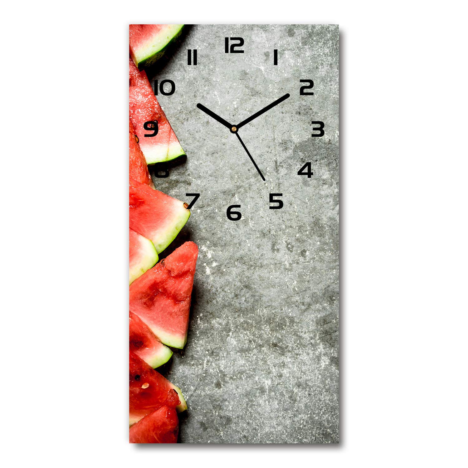 Horloge en verre 30x60cm Tulup design melon d'eau silencieuse