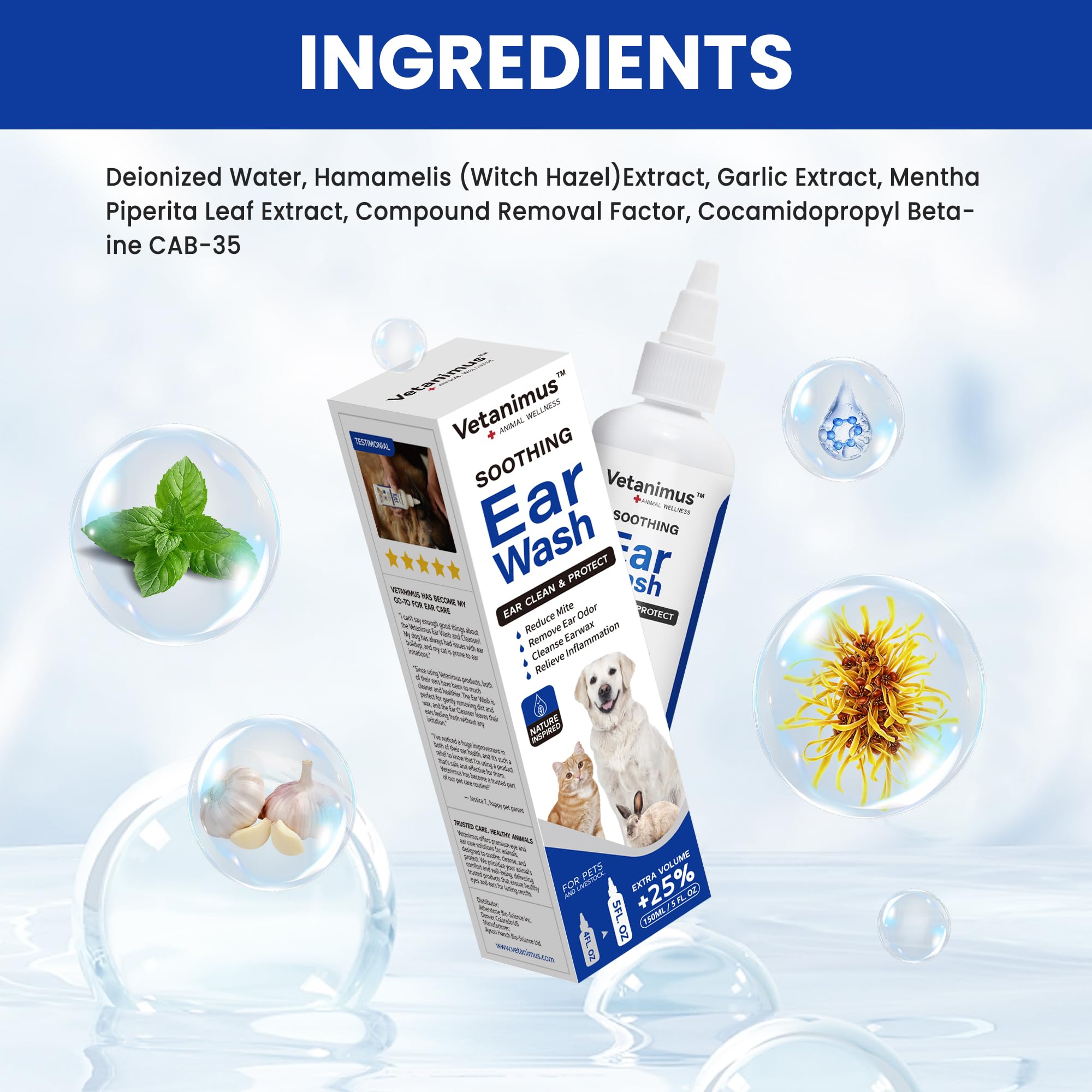 Ear Wash 150ml/5 fl.oz for Dogs, Cats and Livestock Ear Clean and Protect 1 Bottle - image 4