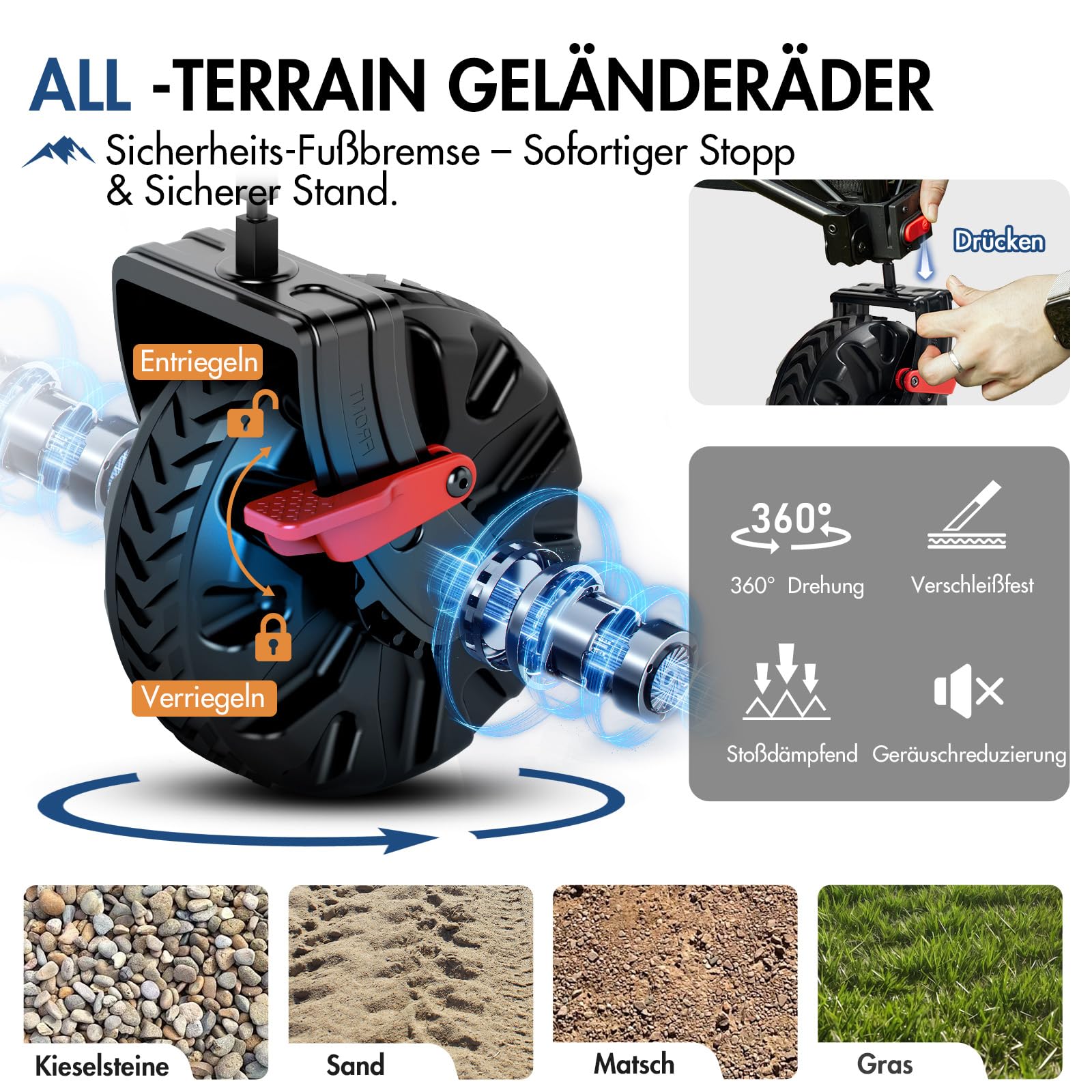 Portal Bollerwagen faltbar 250L 150kg mit Größe Reifen