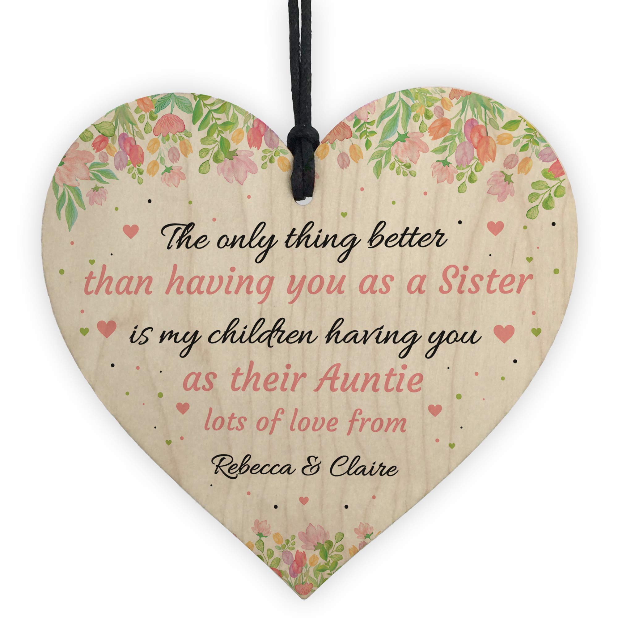 Red Ocean Personalised Sister Auntie Gift From Children Mothers Day Nieces Nephews Love Gifts