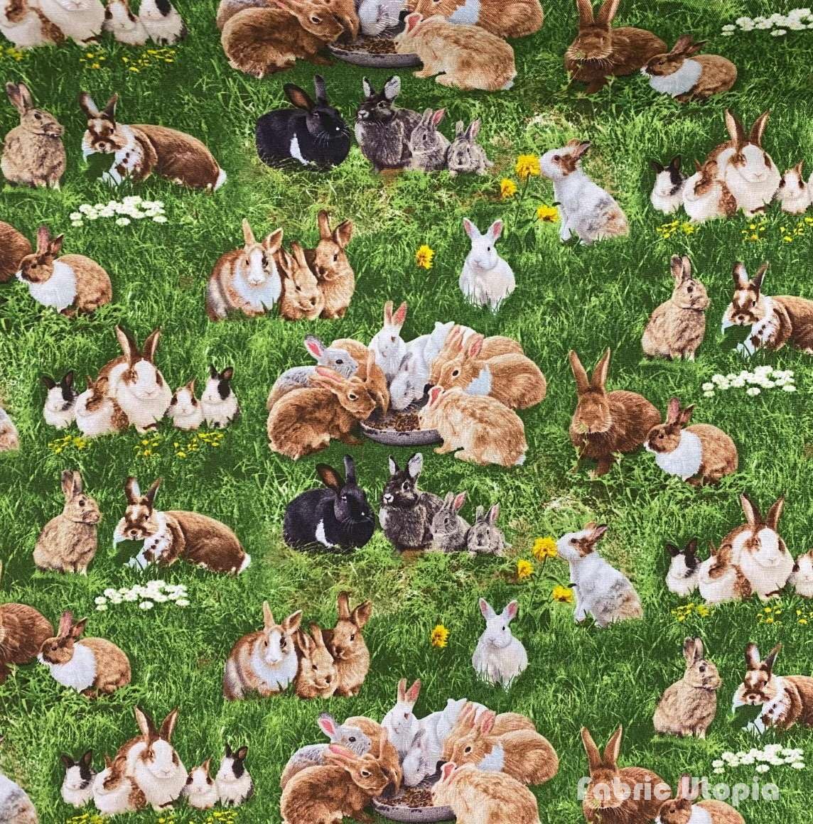 Elizabeth's Studio Farm Animals 650 Green Rabbits, 44 Inches