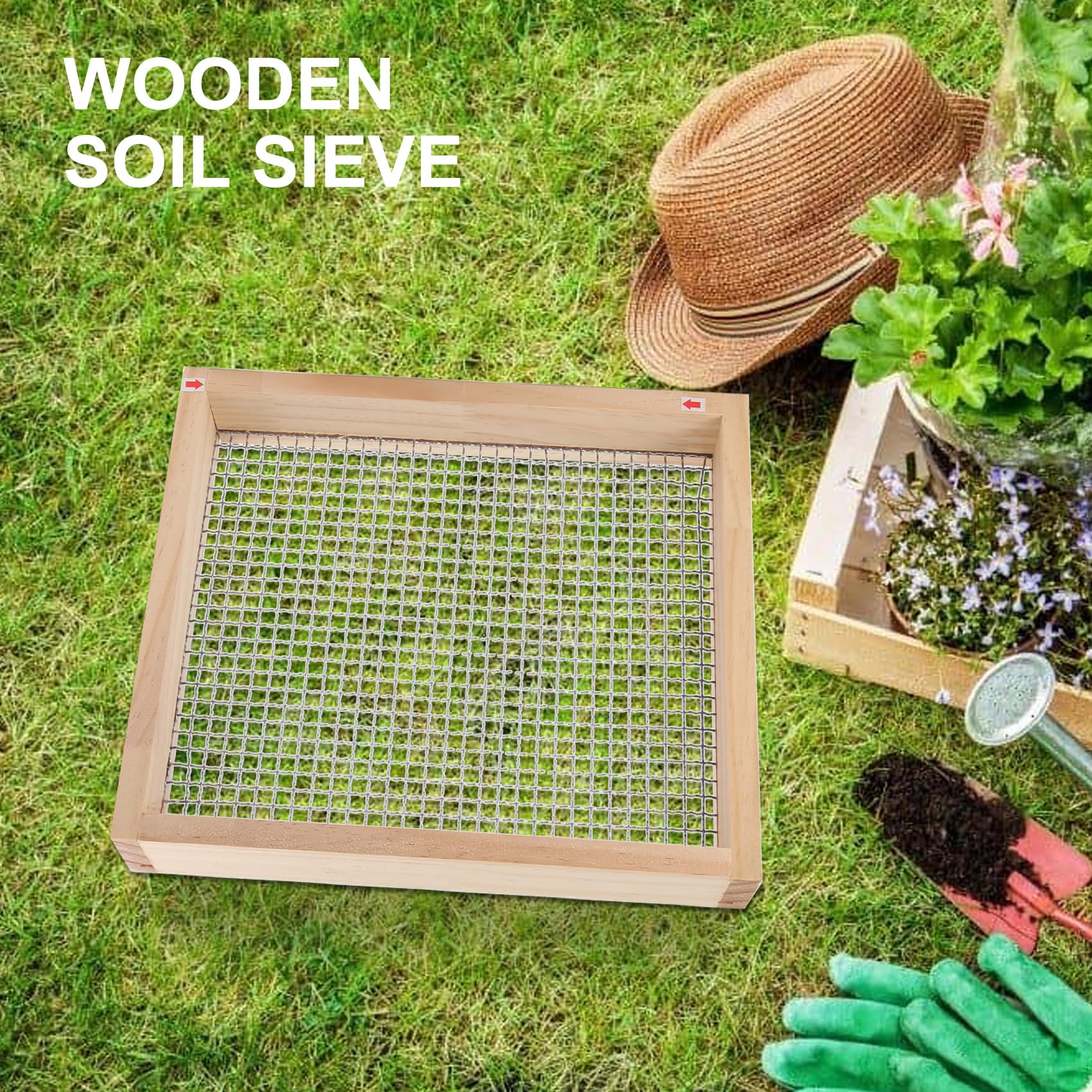 Erdsieb Aus für Den Garten, Gartensand-Erdsieb, Erdsieb für Erde und Steine, Gartenkompostsieb
